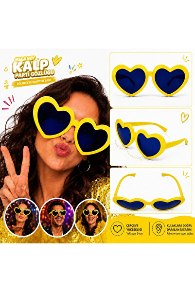 Generic Brand Mep Najma Mega Size Yellow Heart Party Glasses New