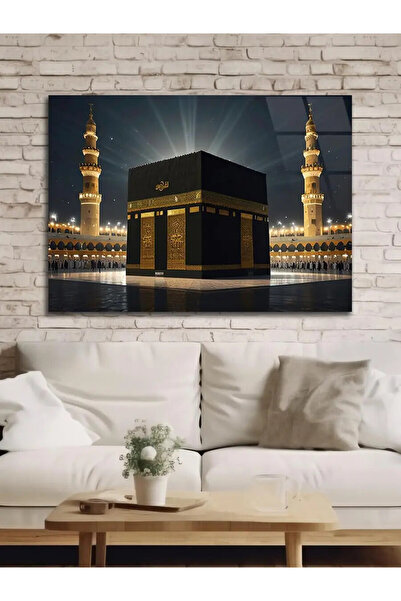 Ender Express Kabe Gece Işıklı Mekke Kutsal Mekan İslami Manzara Dekoratif Kı...