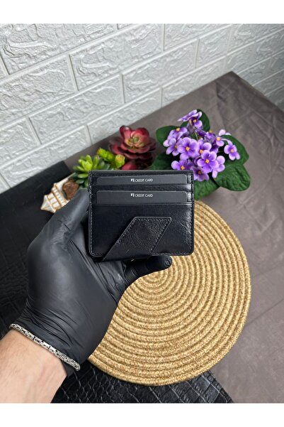WAKHA Genuine Leather Magnetic Minimal Card Holder Wallet Handmade Premium Cr...