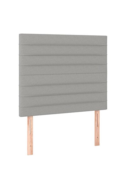 vidaxl Tăblie de pat gri deschis 80x5x118/128 cm, material textil