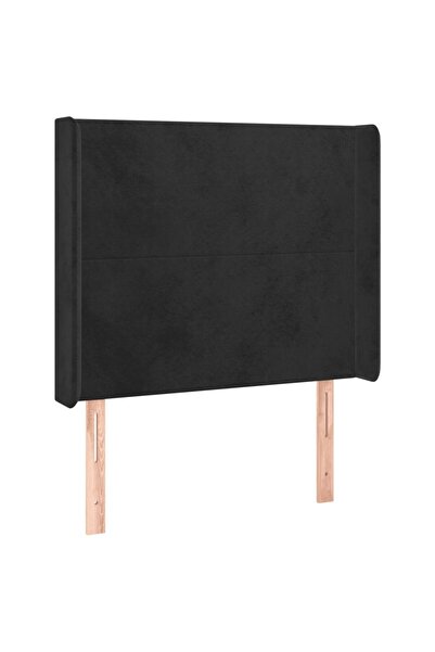 vidaxl Tăblie de pat cu aripioare, negru, 83x16x118/128 cm, catifea
