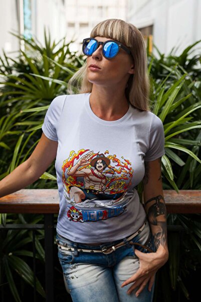 iLovePrints One Piece Anime Character with Flames Tshirt