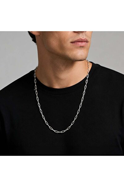 Bk Gift Paperclip Chain Necklace Steel Men's Necklace - Non-Tarnishing Men's ...