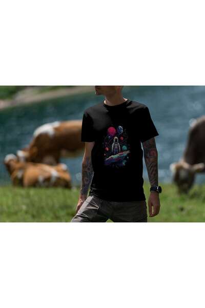 iLovePrints Astronaut in Colorful Space Tshirt