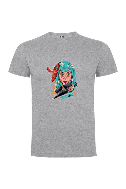 iLovePrints Blue-haired Snake Assassin Tshirt