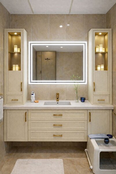 eagle mirror 80x60 Cm Dikdörtgen Ledli Banyo Aynası Dokunmatik Sensörlü Işıkl...