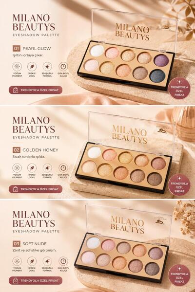 MİLANO BEAUTYS Göz Far Paleti 10'lu-Diamond Eyes Shadow