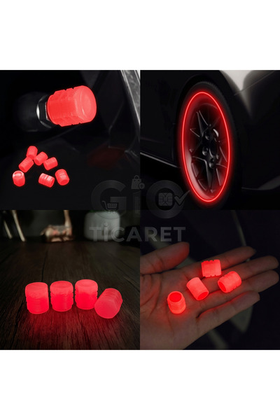 Neon Kırmızı Fosforlu Sibop Kapağı 12'li Paket - Araç, Motosiklet Uyumlu