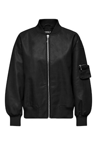 ONLY Jachetă de damă, ONLY, 302621149, Piele ecologică, S INTL, Negru