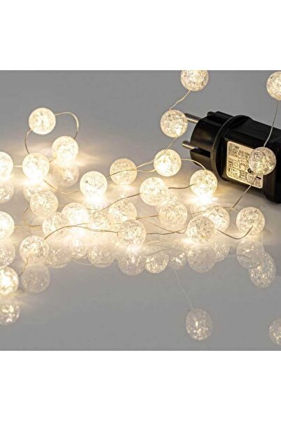 Generic 100 λαμπάκια LED σε σειρά με ακρυλικές μπάλες, 5 m, ασημί καλώδιο χαλ...