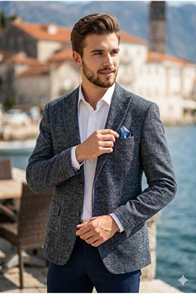 Jack Paul ERKEK KIRÇILLI DESEN LİKRALI REGULAR BLAYZER CEKET NS-1652
