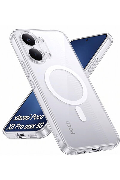 Rivor Poco X8 Pro Max Uyumlu Kılıf Kamera Yükseltili Magsafe Şarj Özellikli Ş...
