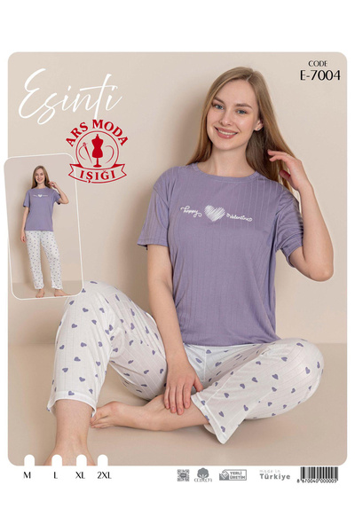 ars moda ışığı Women's Pajama Set Fabric Esinti Color Purple