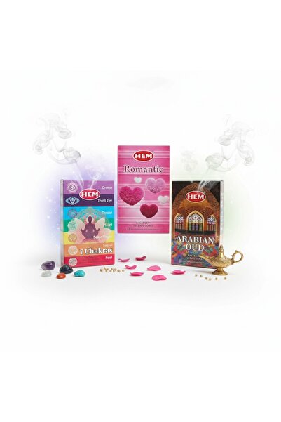 Hem GERİ AKIŞ TÜTSÜ 3 FRKLI AROMA 30 ADET TÜTSÜ (ROMANTİC-ÖD AĞACI-7 CHAKRAS)