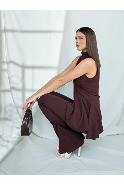 Fleurs Chic İspanyol Paça Tayt ve Peplum Bluz Takım