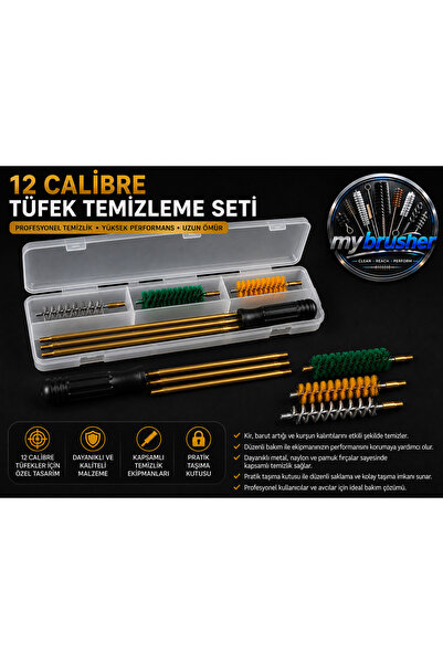 my brusher TÜFEK TEMİZLEME SETİ 12 CALİPRE