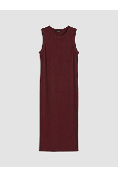 LC Waikiki Nevavm Oval Neck Ribbed Bodycon Dress with a Difference