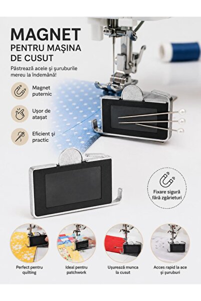 Saturn Magnet pentru Mașină de Cusut 5,5 x 3 cm, Ghidaj Magnetic pentru Cusăt...