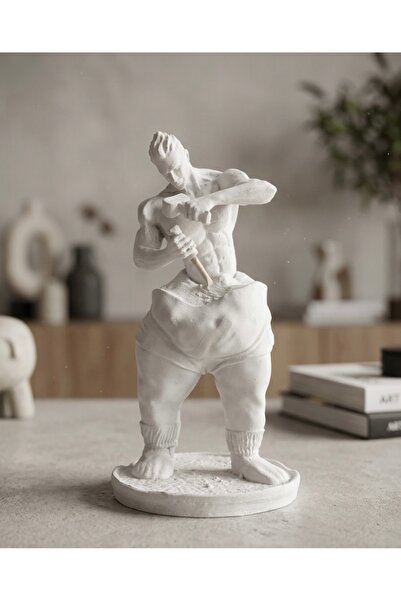 X ATÖLYE Kendini Yontan Adam Heykeli / Spor Dekoratif Biblo (25cm)