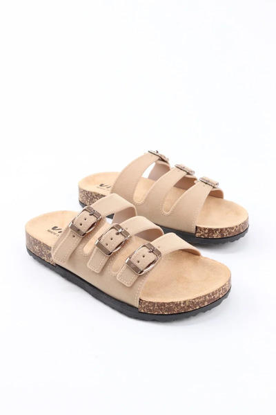 VİNY Women's Comfort Slide Sandals – Adjustable Triple Buckle Slippers, Light...