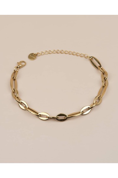 Portakal Esintisi Valsera Oval Ataş Chain Steel Bracelet