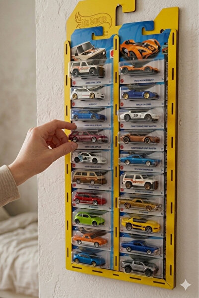 My Kids Room 20 Araba Sergileme Rafı – 20'li Regular Kart Standı | Ahşap Kole...