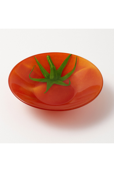 MONDEX Vas decorativ din sticlă ARIA FRESH Roșu Tomată 25 x 25 x 5 cm Roșu 1 ...