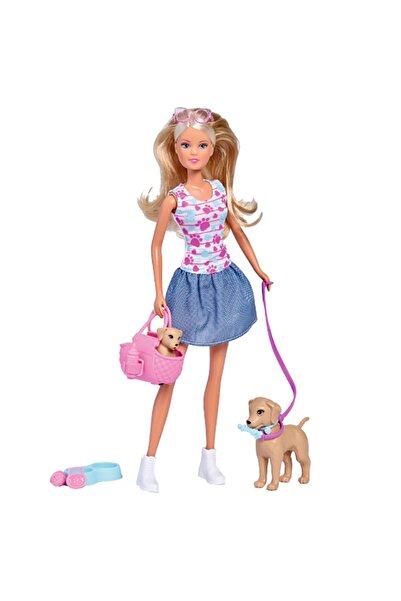 Evelise Păpușă Simba Steffi Love Puppy Walk 29 cm cu 2 figurine și accesorii