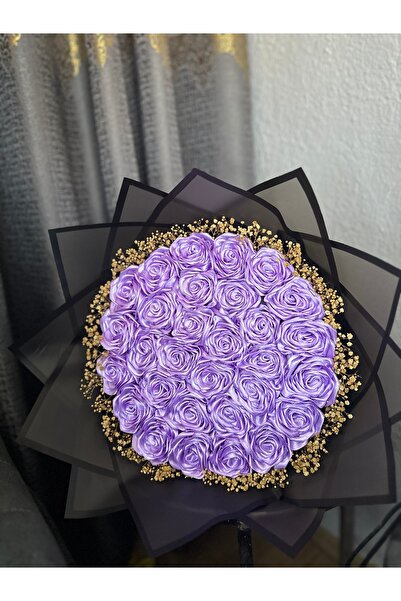 SATENCE STORE 30-Piece Non-Fading Lilac Rose Bouquet