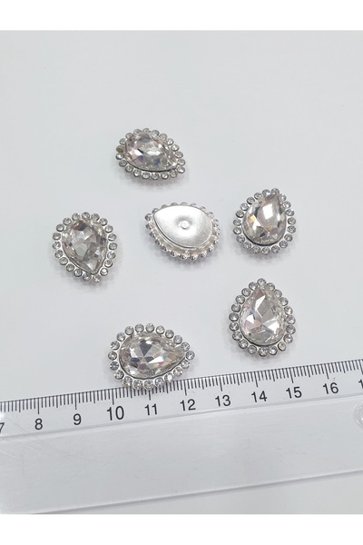 CRYSTALSHOP Cu pietre pe margine - Picătură de cristal 18*24mm (25 BUCĂȚI)
