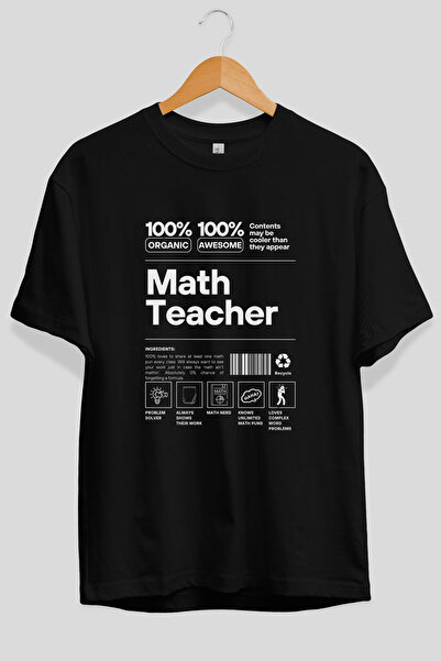 Ankhises Tricou negru cu imprimeu frontal supradimensionat pentru profesori d...