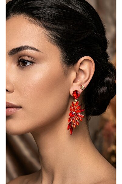 Store Diva Charm Stylish Red Dangle Earrings