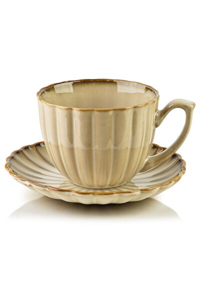 MONDEX Ceașcă și farfurioară din porțelan AFFEKDESIGN EVIE BEIGE 300 ml Bej 1...