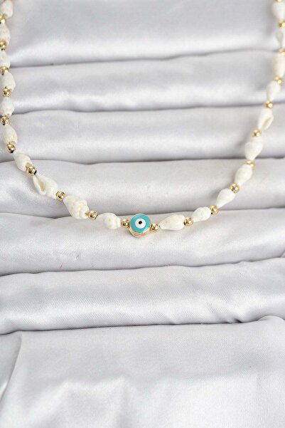 Inure Jewelry Natural Sea Shell Stringed Evil Eye Model Necklace