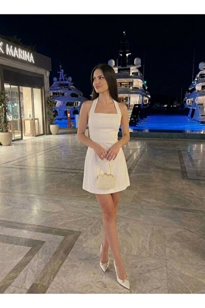 Gülcan Luxury Boyundan askılı kısa elbise