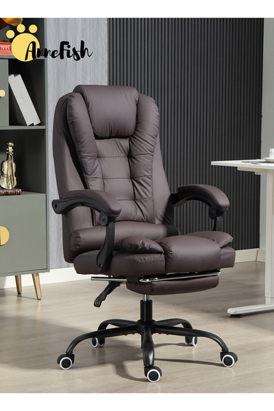 AnneFish Executive Ergonomic Cloud Office Chair Cat-Scratch-Resistant Leather...