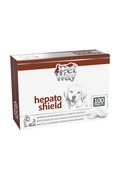 Petway HepatoShield Comprimate pentru susținerea ficatului câinilor, 100 de c...
