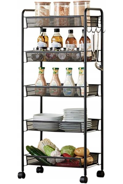 Korbi Carucior De Bucatarie, Korbi, Rg26, 26x45x106 cm, Metal Vopsit, 5 Raftu...