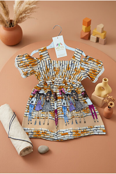 meyastore Girl's Dress with Lace Detail