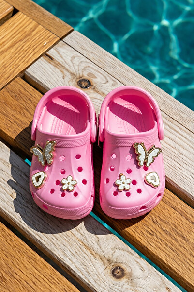 REMSA Baby Top Sticker Detail Sandals Slippers 100-3 Fuchsia