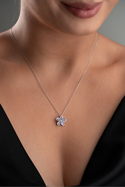 beonejewelry 925 Ayar Gümüş Amatis Taşlı Rüzgar Gülü Kolye