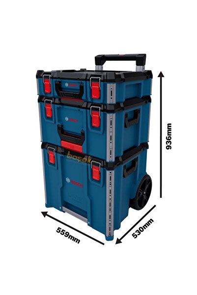 Bosch Yeni L-BOXX Contractor Tekerlekli 3'lü Takım Çantası Seti 1600A037DY