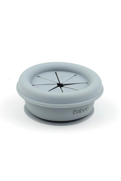 Baboo Silikon Vakumlu Bebek Çocuk Atıştırma Kabı Gri