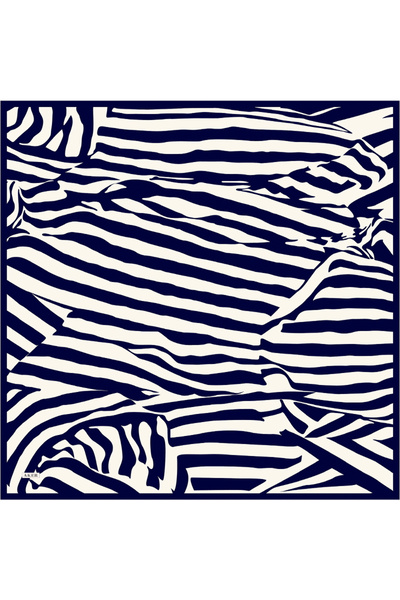 Aker Navy Blue 90X90 Silk Twill Scarf