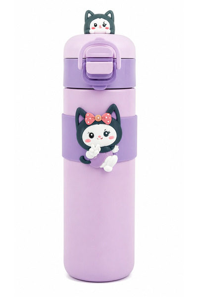 Noki Kids Çift Ağızlı Çelik Matara 500 ml Mor