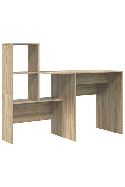 vidaxl Birou cu raft Stejar Sonoma 131,5 x 50 x 106,5 cm Lemn compozit