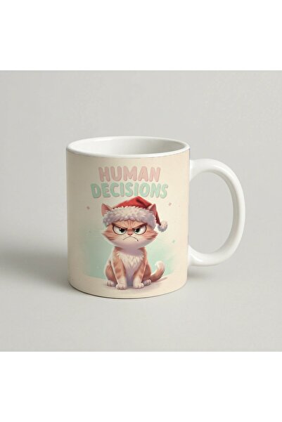 Petgifts Cana Cadou Personalizat Amuzanta Cu Mesaj Human Decisions - Ceramica...