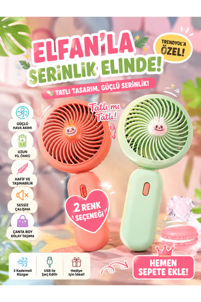 HEDİYEVİM Mini El fanı Labubu Model Stitckerli