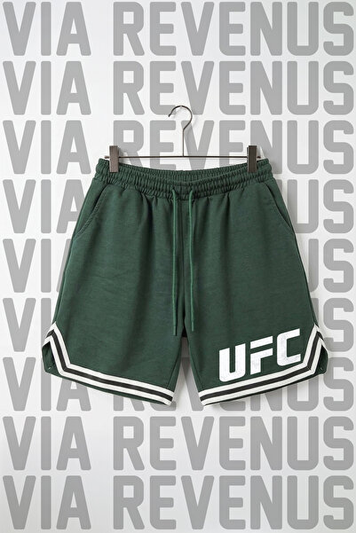 Vordevia Pantaloni scurți de antrenament sportiv unisex cu imprimeu UFC, cu d...