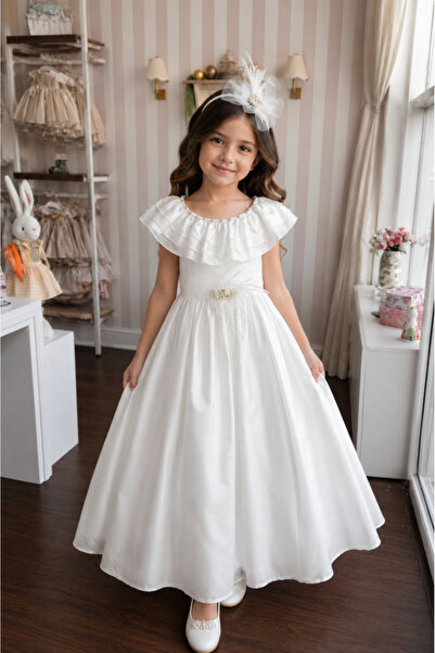 sunshine boutique15 Long occasion dress with layered collar - 4 years length ...